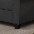 Sofa With Solid Wood Frame, Comfy Sofa Couch With Extra Deep Seats, Modern 2 Seater Sofa, For Living Room Apartment Lounge, Grey Dark Gray Wood