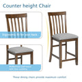 5 Piece Dining Table Set, Wooden Dining Square Table Set For 4, Counter Height Kitchen Table Set With Square Table And 4 Upholstered Chairs For Small Space, Walnut Wood Walnut Seats 4 Gray Wood Dining Room Acacia 4 Leg Square Dining Table With Chair