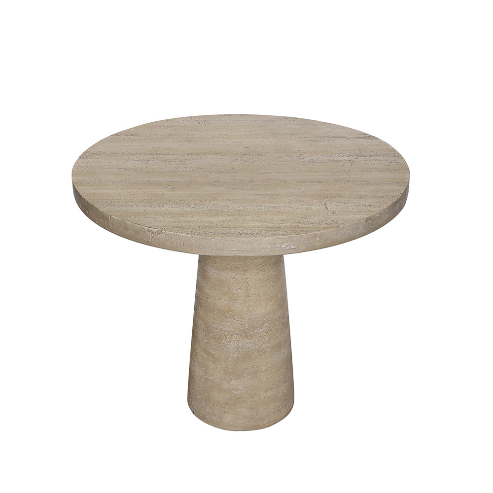 36X36X30" Cream Round Dining Table With Pedestal Base Cream Primary Living Space Contemporary,Industrial,Minimalist,Modern,Ultra Modern Magnesium Oxide