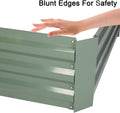 Raised Garden Bed Galvanized Planter Box Anti Rust Coating For Flowers Vegetables Green Metal