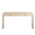 Unique Retro Console Table With Open Style, Two Top Drawers For Entrance, Dinning Room, Living Room Natural Wood Wash Natural Wood Wash Mdf
