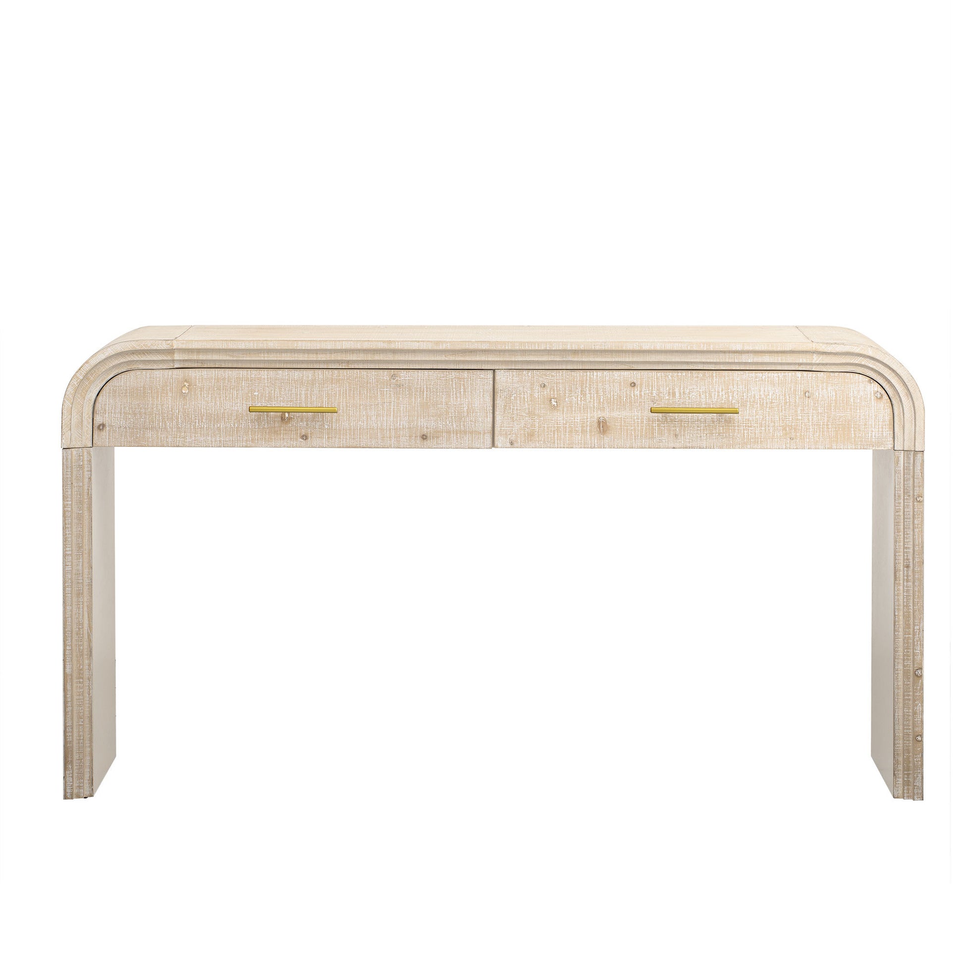 Unique Retro Console Table With Open Style, Two Top Drawers For Entrance, Dinning Room, Living Room Natural Wood Wash Natural Wood Wash Mdf