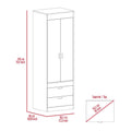 Lisboa Armoire, Rod, Double Door, Two Drawers, Metal Handles Light Gray Gray Bedroom Modern Particle Board Particle Board