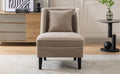 Velvet Upholstered Accent Chair With Cream Piping, Tan And Cream Tan Upholstered