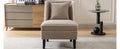 Velvet Upholstered Accent Chair With Cream Piping, Tan And Cream Tan Upholstered