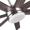 62 In. Integrated Led Brushed Nickel Plywood Smart Ceiling Fan With Remote Control Brushed Nickel Plywood Metal