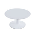 Modern 31.5'' Diameter Solid Metal Base White Round Coffee Table White Steel