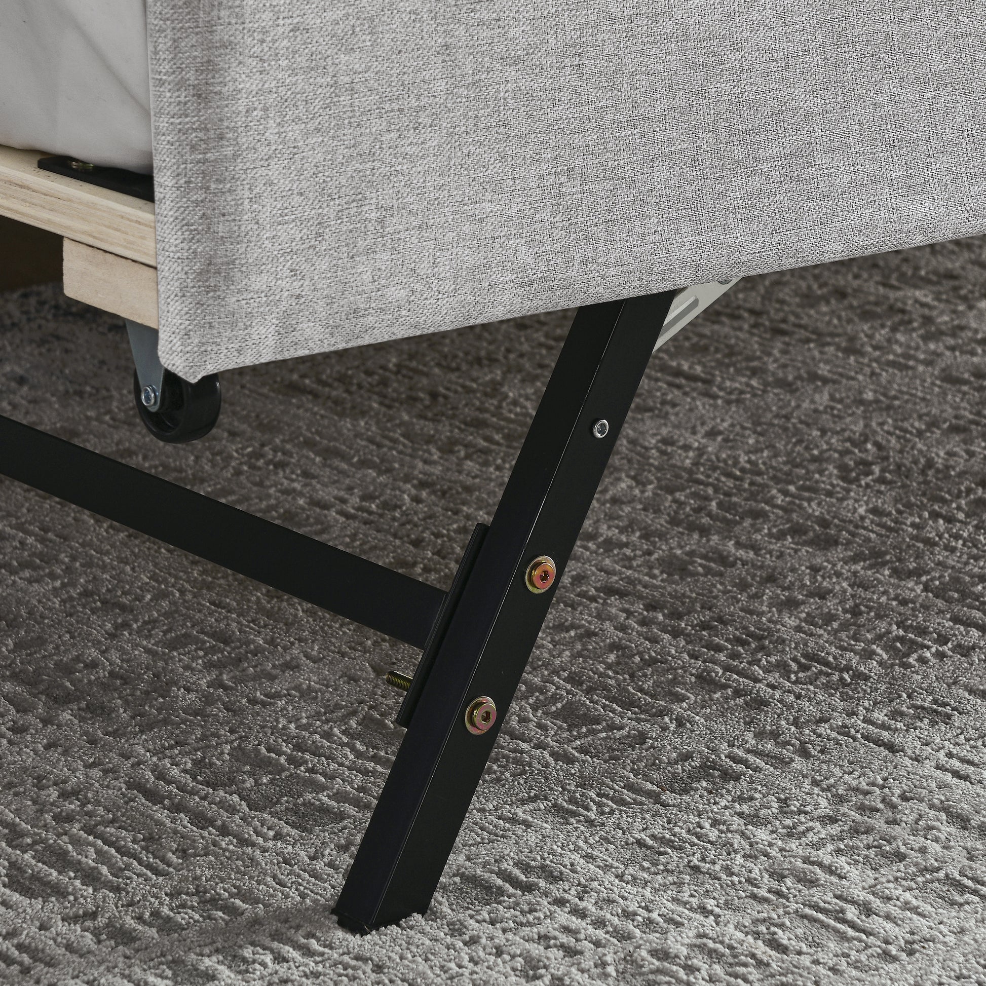 Twin Size Upholstery Daybed With Twin Size Erectable Trundle And Usb Charging Design, Linen Beige Twin Beige Linen