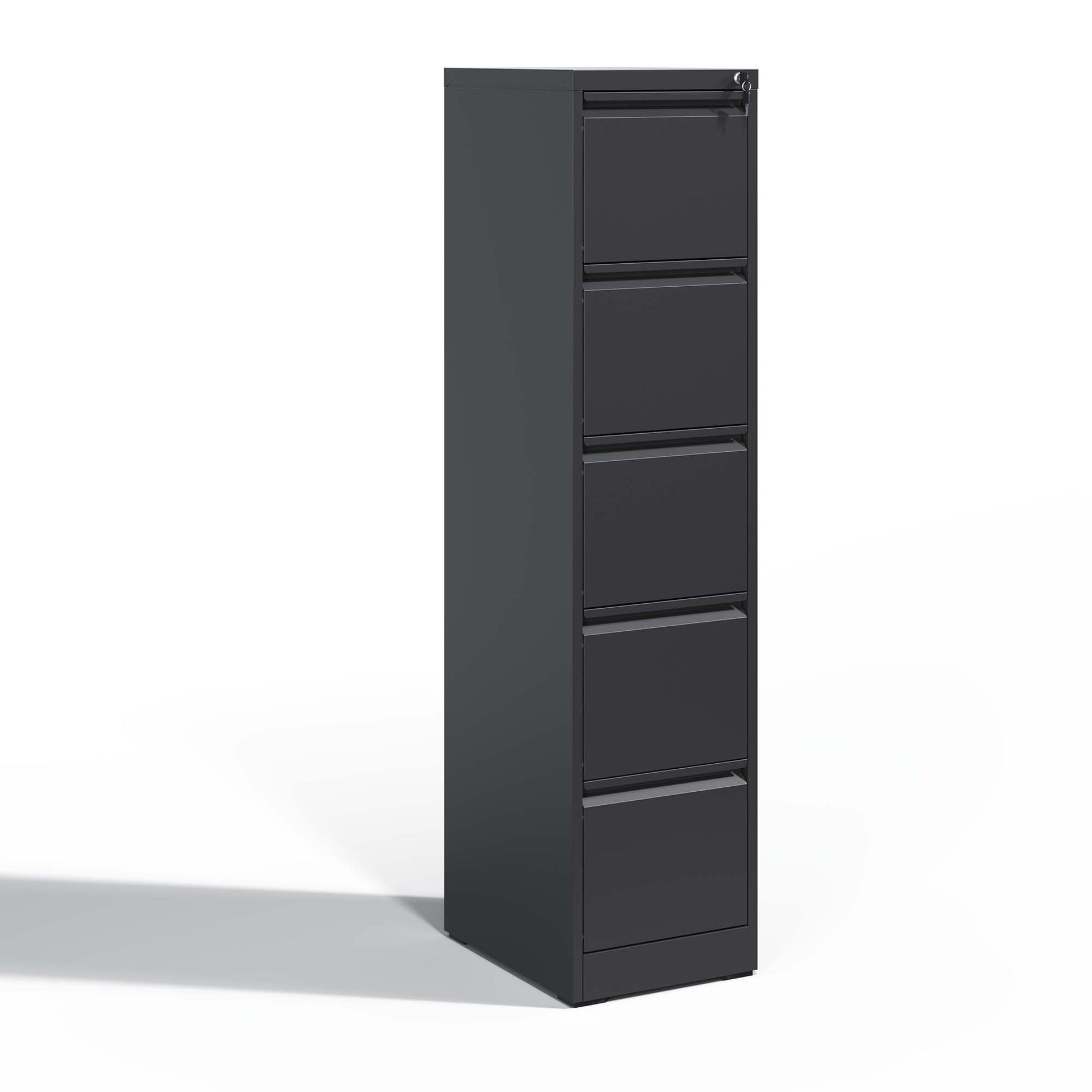 5 Drawer Metal Vertical File Cabinet With Lock Office Home Steel Vertical File Cabinet For A4 Legal Letter Size Filing Cabinets 5 Or More Drawers Black Office Drawers Included Modern Metal Metal