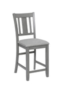 5 Piece Dining Table Set, Wooden Dining Square Table Set For 4, Counter Height Kitchen Table Set With Square Table And 4 Upholstered Chairs For Small Space, Gray Wood Gray Seats 4 Gray Wood Dining Room Acacia 4 Leg Square Dining Table With Chair Acacia
