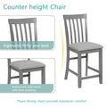 5 Piece Dining Table Set, Wooden Dining Square Table Set For 4, Counter Height Kitchen Table Set With Square Table And 4 Upholstered Chairs For Small Space, Gray Wood Gray Seats 4 Gray Wood Dining Room Acacia 4 Leg Square Dining Table With Chair Acacia
