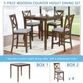 5 Piece Dining Table Set, Wooden Dining Square Table Set For 4, Counter Height Kitchen Table Set With Square Table And 4 Upholstered Chairs For Small Space, Walnut Wood Walnut Seats 4 Gray Wood Dining Room Acacia 4 Leg Square Dining Table With Chair