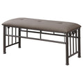 Brown And Dark Bronze Upholestered Bench Brown Primary Living Space Rectangular Transitional Metal
