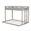 Twin Over Full Bunk Bed With Built In Ladder,Gray Gray Solid Wood Mdf