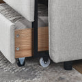 Twin Size Upholstery Daybed With Trundle Bed And Two Storage Drawersflat Arms With Pocket, Extendable Daybed For Bedroom Living Room,Linen Beige Beige Linen