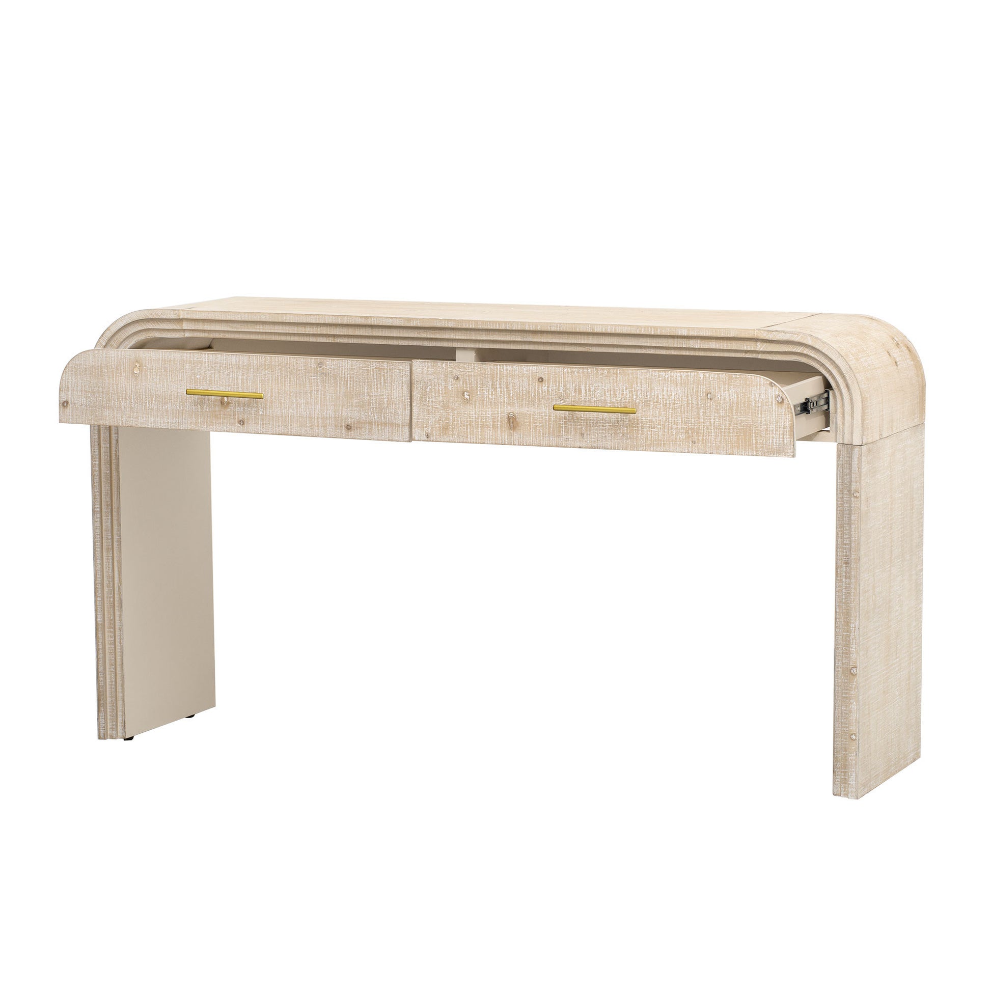 Unique Retro Console Table With Open Style, Two Top Drawers For Entrance, Dinning Room, Living Room Natural Wood Wash Natural Wood Wash Mdf