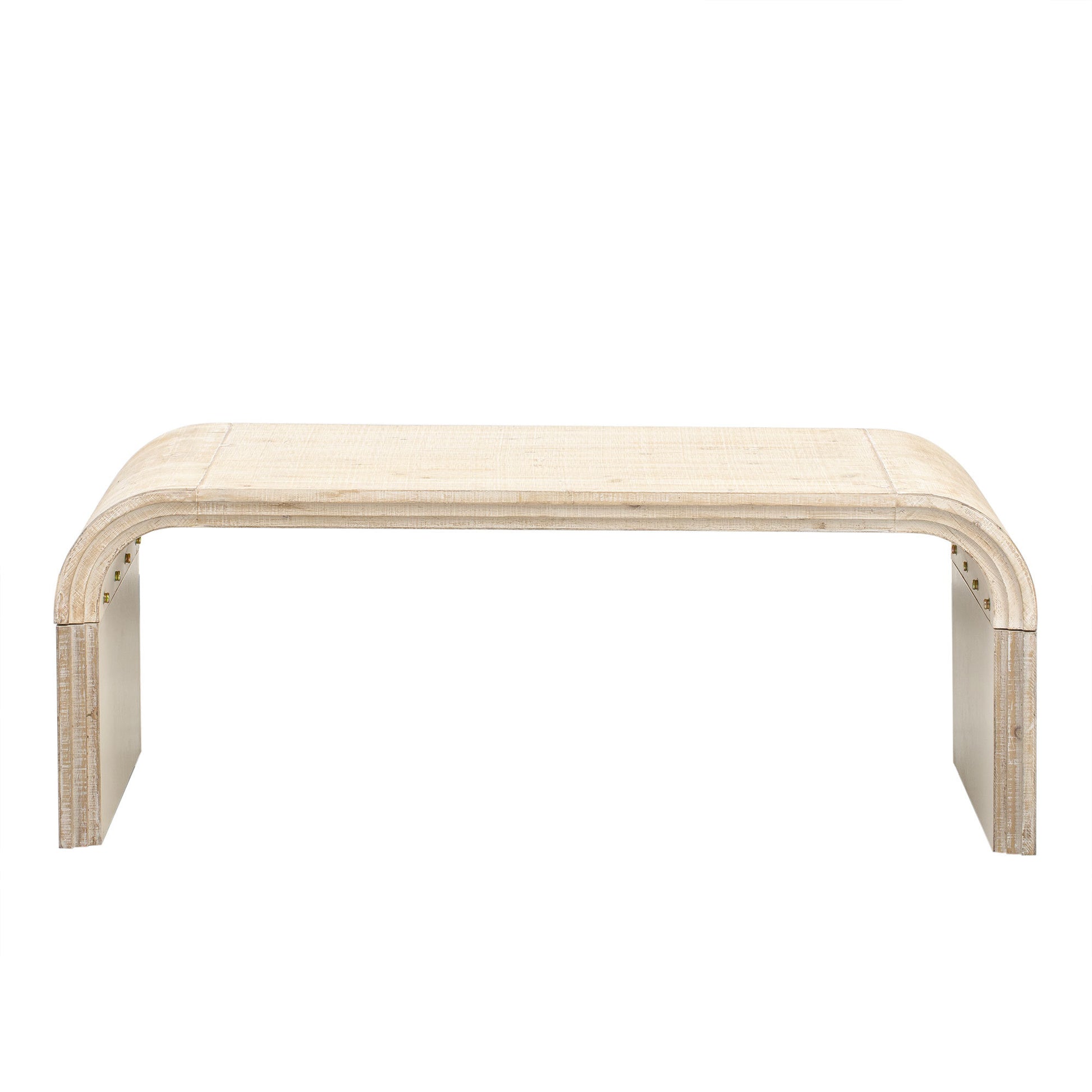 Minimalist Coffee Table With Curved Art Deco Design For Living Room Or Dining Room Natural Wood Wash Natural Wood Wash Mdf