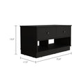 Uranus Storage Bench, Two Drawers, Two Open Shelves, Black Black Bedroom Modern Particle Board Particle Board