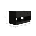 Hamilton Storage Bench, Two Open Shelves, Two Drawers Black Black Primary Living Space Modern Shelves Particle Board Particle Board