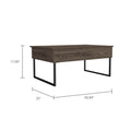 Viena Lift Top Coffee Table, Flexible Shelf, Two Legsdark Walnut Brown Particle Board Particle Board