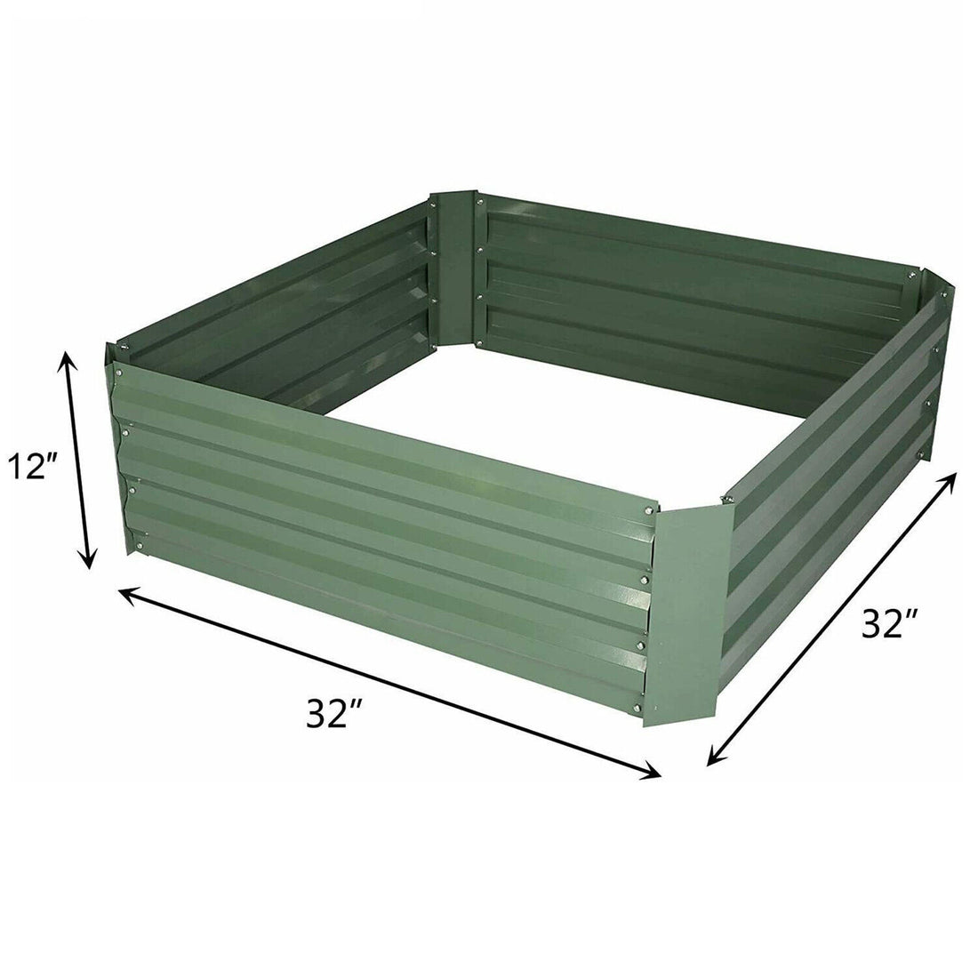 Raised Garden Bed Steel Planter Box Galvanized Anti Rust Coating Planting Vegetables Herbs And Flowers For Outdoor Green Metal