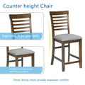 5 Piece Dining Table Set, Wooden Dining Square Table Set For 4, Counter Height Kitchen Table Set With Square Table And 4 Upholstered Chairs For Small Space, Walnut Wood Walnut Seats 4 Gray Wood Dining Room Acacia 4 Leg Square Dining Table With Chair