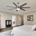 62 In. Integrated Led Brushed Nickel Plywood Smart Ceiling Fan With Remote Control Brushed Nickel Plywood Metal