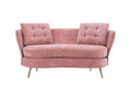 Polyester Fiber Loveseat Sofa Chair Upholstered Couch With Golden Metal Legs Club Two Seat Sofa For Living Reading Room Bedroom Apartment Small Space Dorm,Pink. Pink Polyester Wood Primary Living