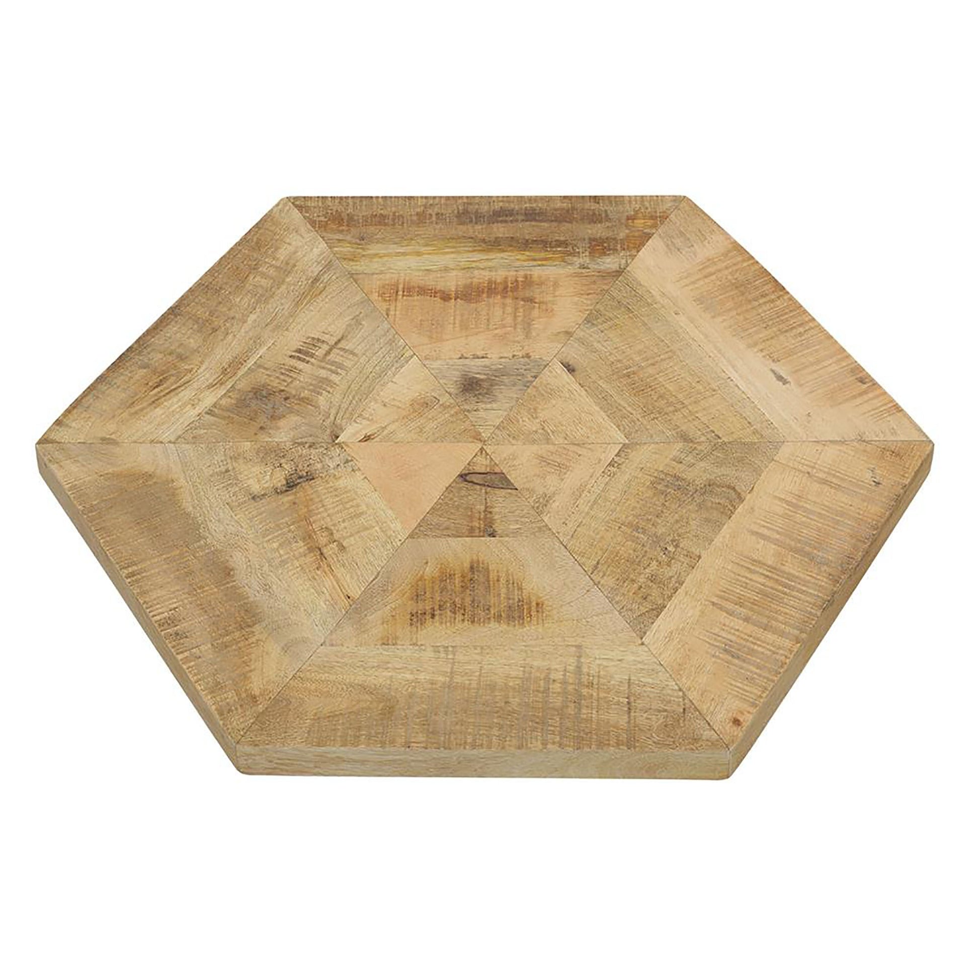 Natural And Black 2 Piece Nesting Table Brown Primary Living Space Farmhouse,Rustic Tabeltop Mango Coffee & End Tables Wood Hairpin