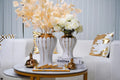 Exquisite White Gilded Ginger Jar With Removable Lid White Ceramic