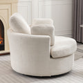 Oversize Round Swivel Chair Cozy Club 360 Degrees Swivel Sofa With 3 Pillowsfabric For Living Room Lounge Hotel 40.2D X 42.1W X 34.3H Inch Beige Mdf Steel