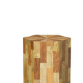 Natural Hexagon Shape Accent Table Brown Primary Living Space Contemporary,Modern Freestanding Acacia Coffee & End Tables Wood Pedestal