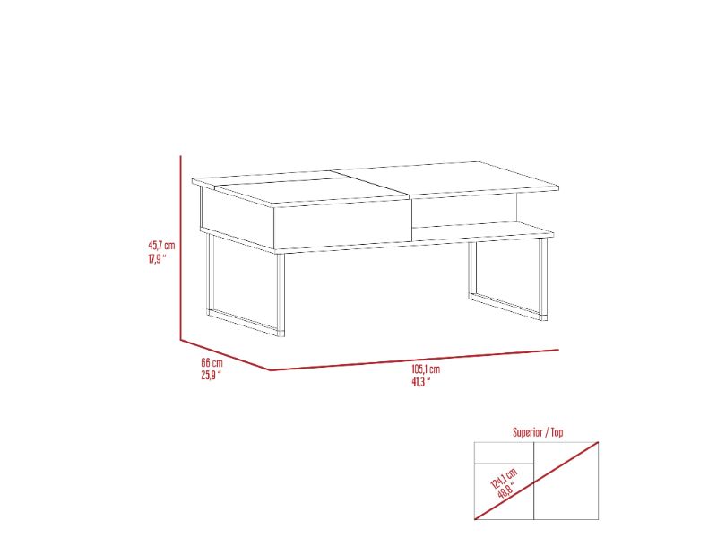 Atlanta Lift Top Coffee Table, One Shelf, Carbon Espresso Onyx Multicolor Particle Board Particle Board