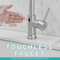 Touchless Kitchen Faucet,Hands Free Automatic Smart Kitchen Faucet Brushed Nickel Kitchen Contemporary Ceramic Brass