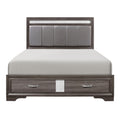 Queen Platform Bed With Footboard Drawers Upholstered Headboard, Gray And Silver Glitter, Contemporary Bedroom Furniture Box Spring Not Required Queen Gray Wood Bedroom Contemporary Storage Included Faux Leather Wood