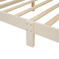 Full Size Wood Platform Bed With House Shaped Headboard And Built In Led, Walnut Milk White Box Spring Not Required Full White Wood Bedroom Solid Wood Mdf