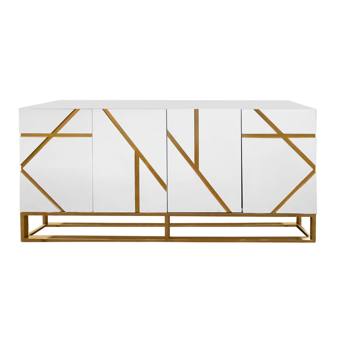 Timeless Buffet With Gold Accent White Mdf Steel