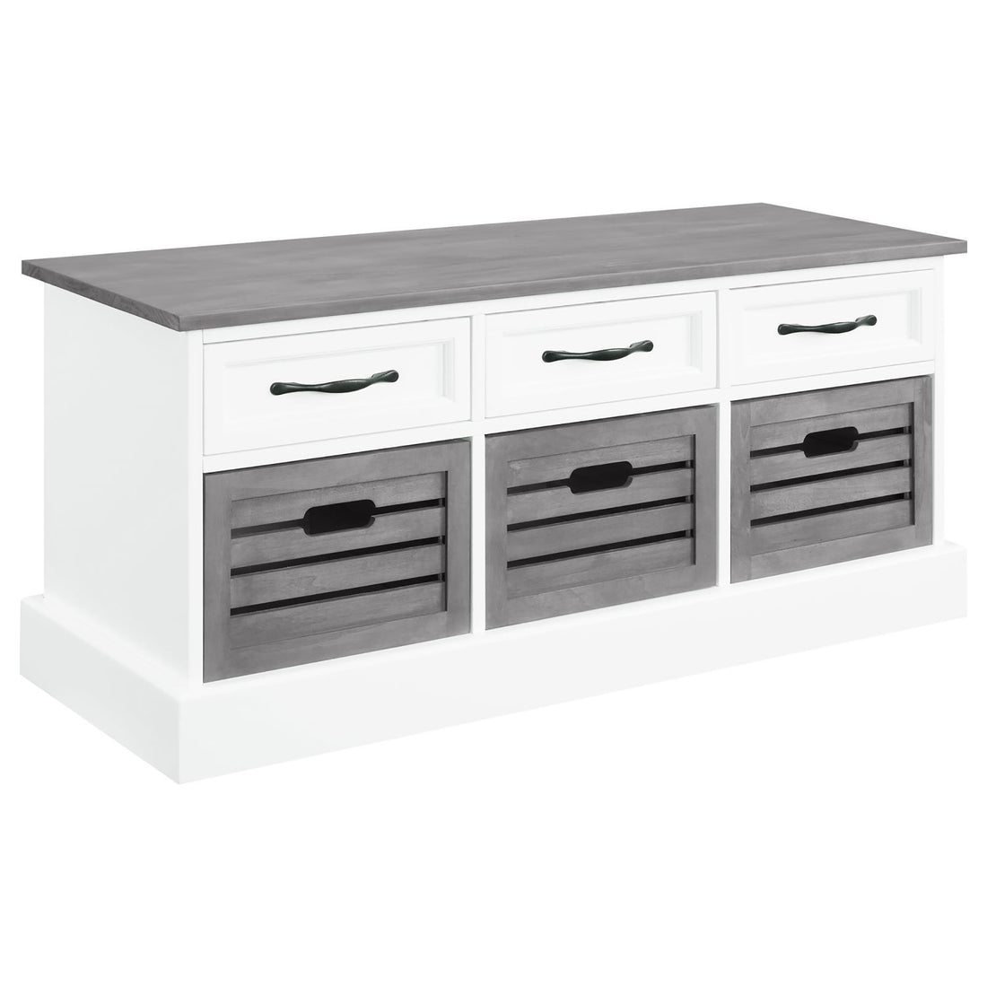 White And Weathered Grey 3 Drawer Storage Grey Gray Primary Living Space Traditional Poplar Drawer Wood