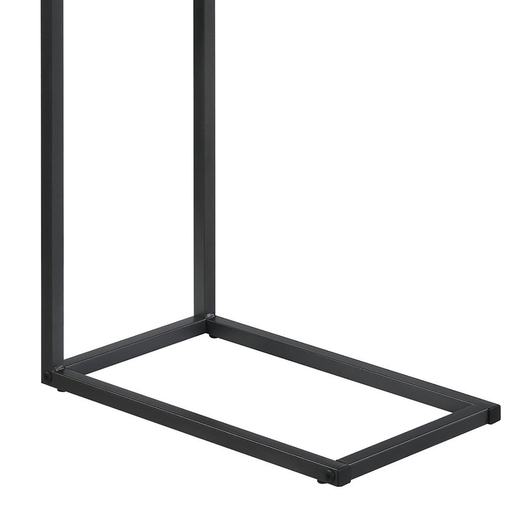 Grey And Gunmetal C Table With Usb Charging Port Grey Built In Outlets Or Usb Primary Living Space Industrial Tabeltop Rectangular Coffee & End Tables Powder Coated Metal