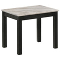 White And Black 3 Piece Occasional Set White White Primary Living Space Transitional Tabeltop Rubberwood Rectangular Coffee & End Tables Wood Parsons