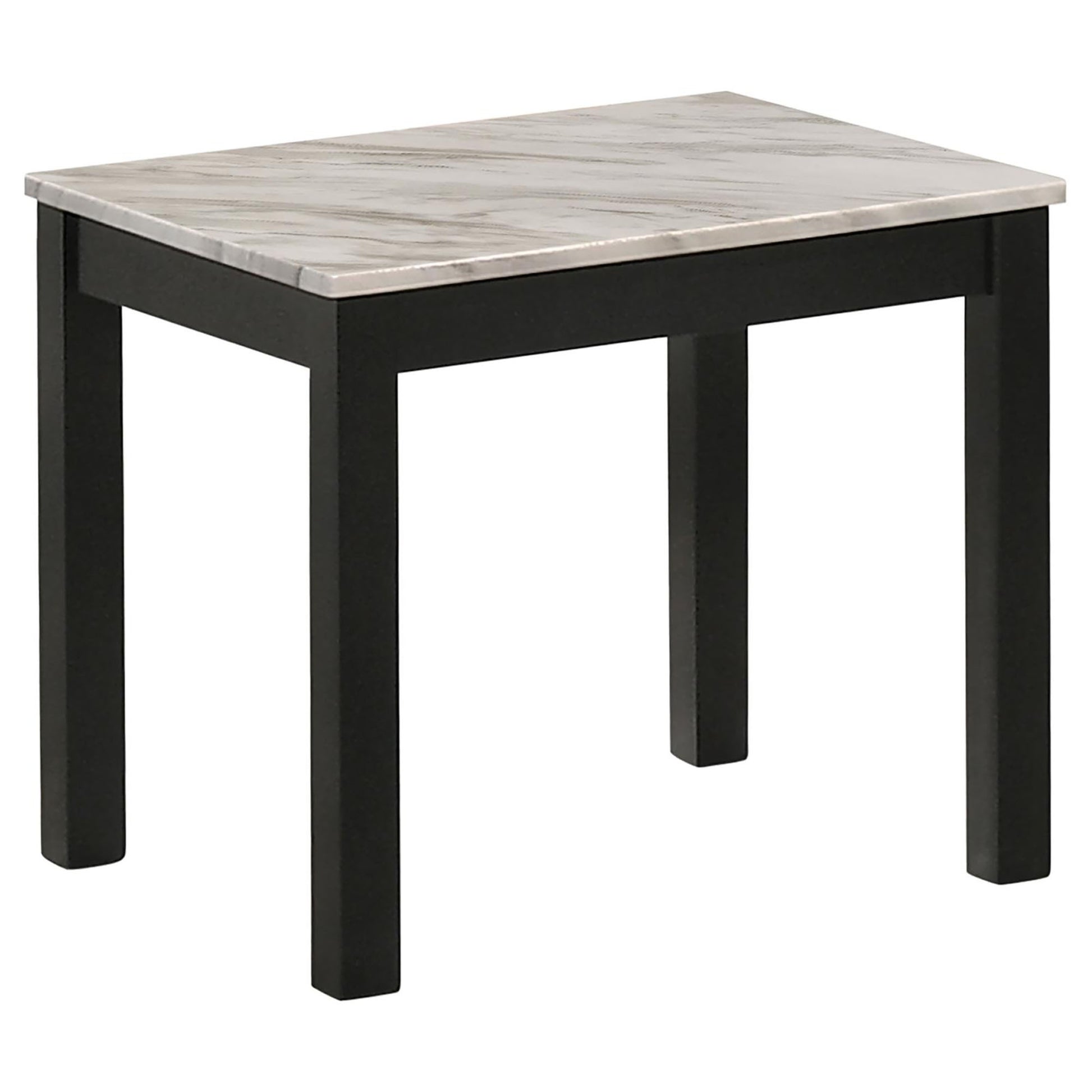 White And Black 3 Piece Occasional Set White White Primary Living Space Transitional Tabeltop Rubberwood Rectangular Coffee & End Tables Wood Parsons