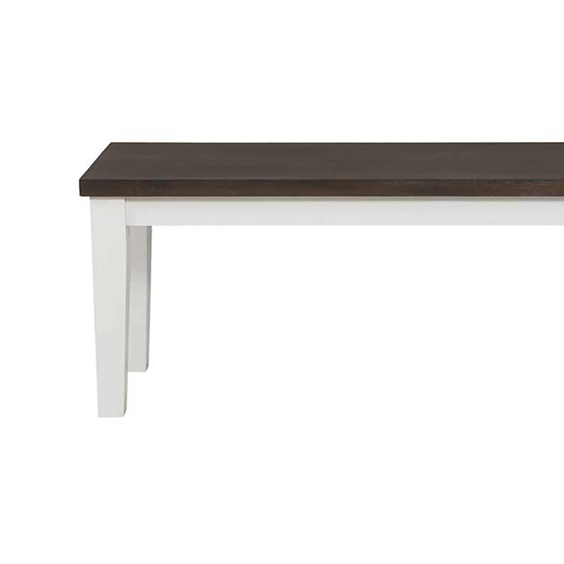 White And Espresso Rectangular Dining Bench White Espresso Dining Room Rectangular Farmhouse,Rustic Dining Chairs Rubberwood Wood