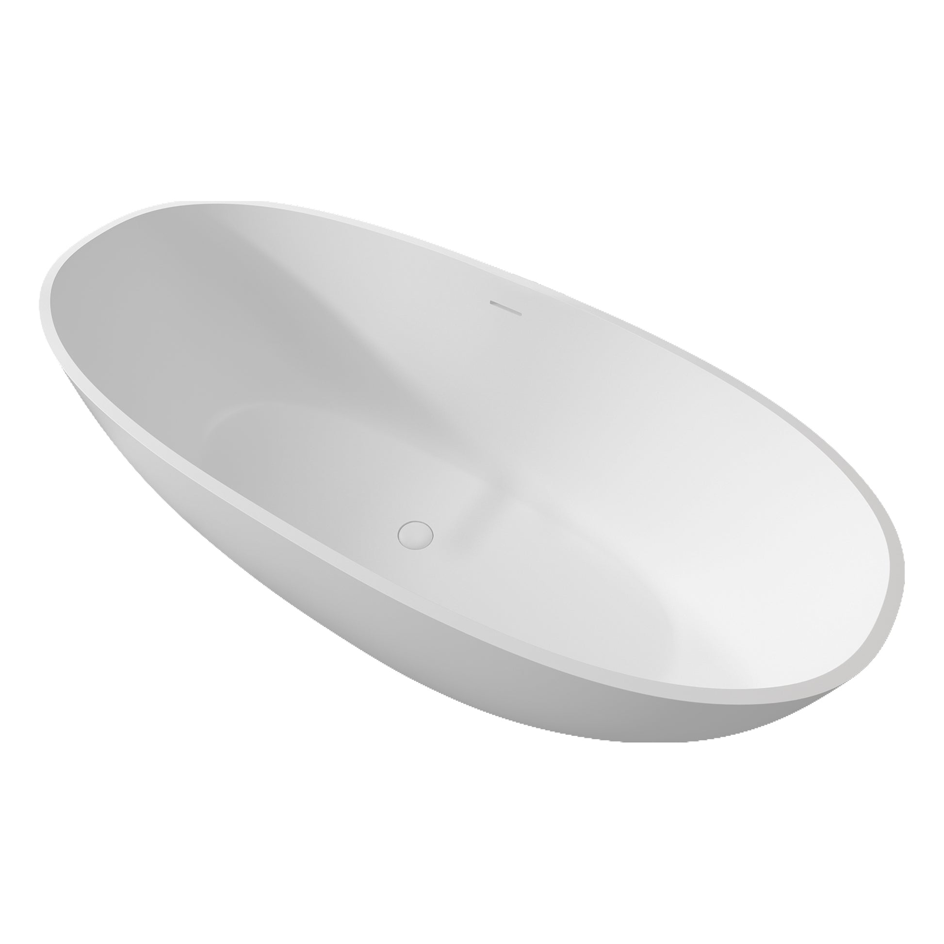 71" 35" Matte White Solid Surface Bathtub Matte White Oval Bathroom Freestanding Tubs Matte Greater Than 70 In Chinese,Luxury,Modern Soaking Center Solid Surface Solid Surface