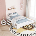 Versatile Full Bed With Trundle,Under Bed Storage Box And Nightstand .White Full White Pine