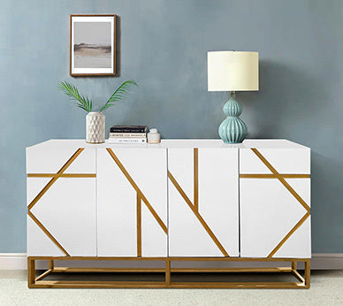 Timeless Buffet With Gold Accent White Mdf Steel