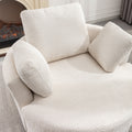 Oversize Round Swivel Chair Cozy Club 360 Degrees Swivel Sofa With 3 Pillowsfabric For Living Room Lounge Hotel 40.2D X 42.1W X 34.3H Inch Beige Mdf Steel