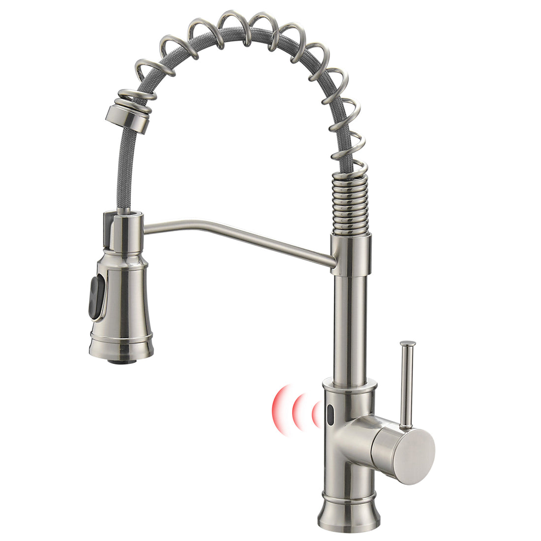 Touchless Kitchen Faucet,Hands Free Automatic Smart Kitchen Faucet Brushed Nickel Kitchen Contemporary Ceramic Brass