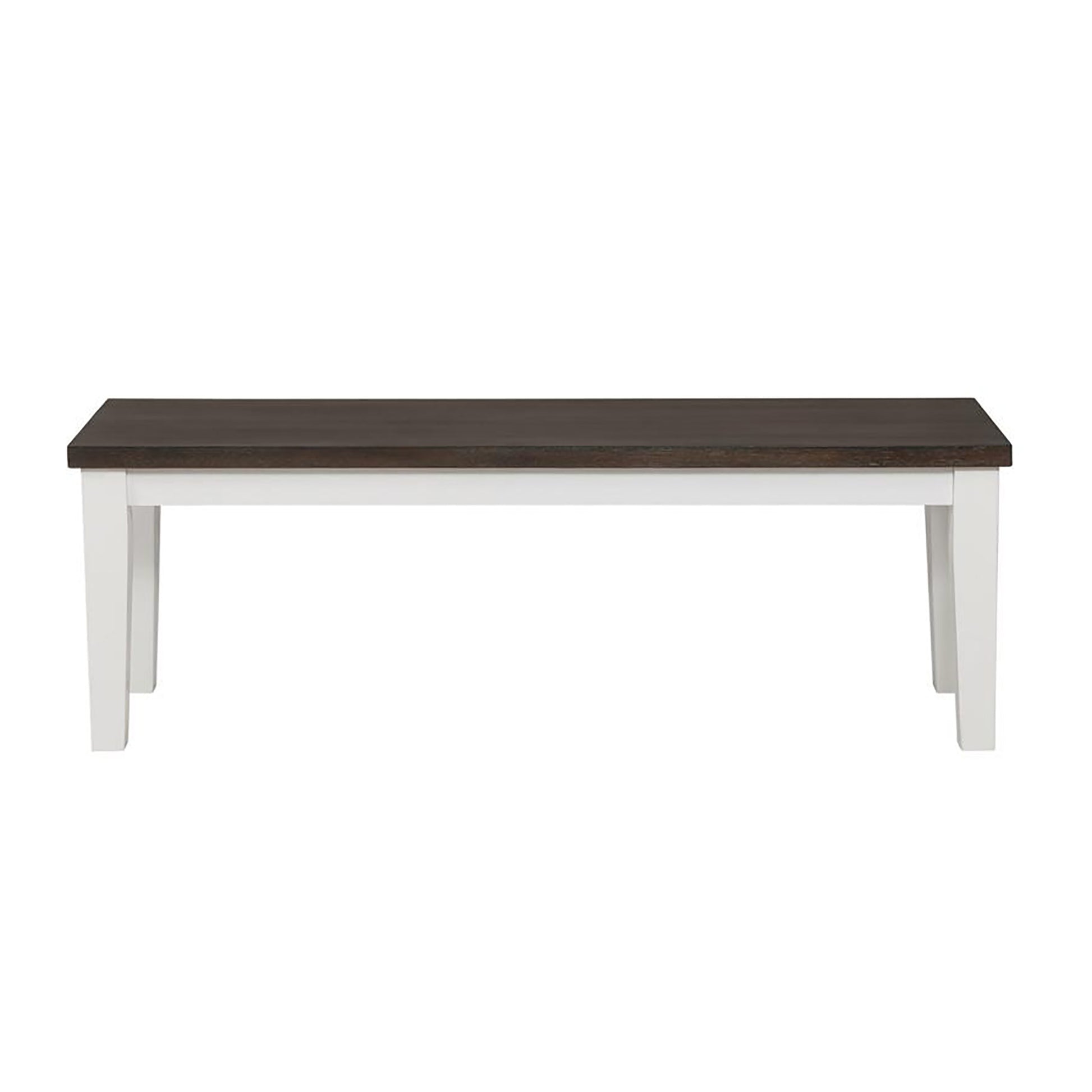 White And Espresso Rectangular Dining Bench White Espresso Dining Room Rectangular Farmhouse,Rustic Dining Chairs Rubberwood Wood