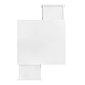Exquisite High Gloss Coffee Table With 4 Golden Legs And 2 Small Drawers, 2 Tier Square Center Table For Living Room, White White Primary Living Space Particle Board