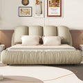 King Size Luxury Upholstered Bed With Thick Headboard, Velvet King Bed With Oversized Padded Backrest, Cinerous Expect Arrive Date 2024 3 9 King Stone Gray Velvet